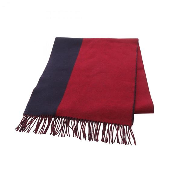 Hermes Hermès Kazak scarf, cashmere, men's and women's, navy burgundy - Picture 1 of 4